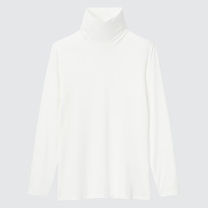 White Women Uniqlo HEATTECH Turtleneck Long-Sleeve T Shirts | 5207-SPUKD