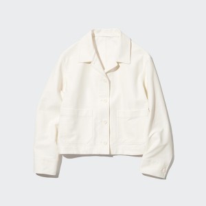 White Women Uniqlo Jersey Relaxed jackets | 2165-JPSMH