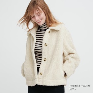 White Women Uniqlo Pile-Lined Fleece jackets | 9186-SQYPZ