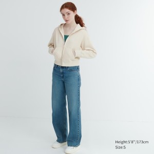 White Women Uniqlo Sweat Full-Zip Long-Sleeve Hoodie | 1984-SANVC