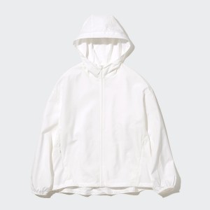 White Women Uniqlo UV Protection Pocketable Parka | 6102-HGSWN