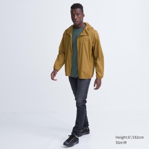 Yellow Men Uniqlo Pocketable UV Protection 3D Cut Parka | VRKSHB-368