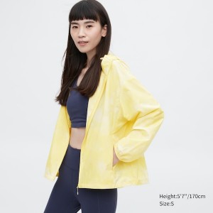 Yellow Women Uniqlo UV Protection Printed Pocketable Parka | 5406-FJIUA