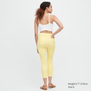 Yellow Women Uniqlo Ultra Stretch High-Rise Cropped Leggings Pants | 1578-IRKUV