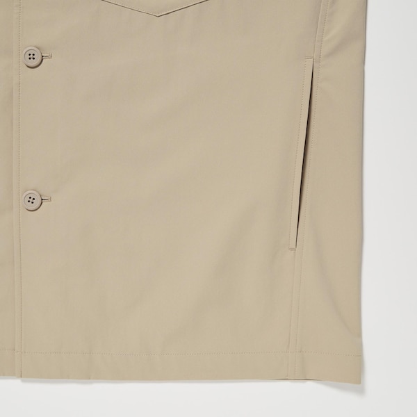 Beige Men Uniqlo AirSense Shirt jackets | ZJUQPH-945