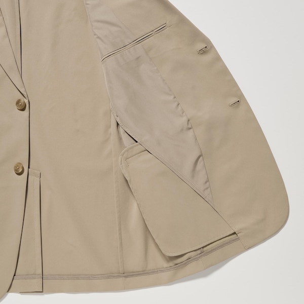 Beige Men Uniqlo AirSense jackets | 4362-GUSVE