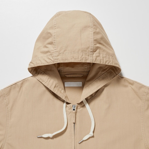 Beige Men Uniqlo Cotton Parka | KSODCN-329