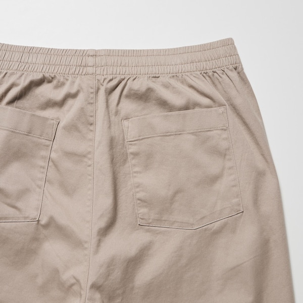 Beige Men Uniqlo Cotton Relaxed Ankle Pants | 7086-HKDLY