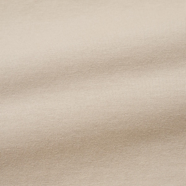 Beige Men Uniqlo Washed Cotton Crew Neck Long-Sleeve T Shirts | 8340-CPHOF