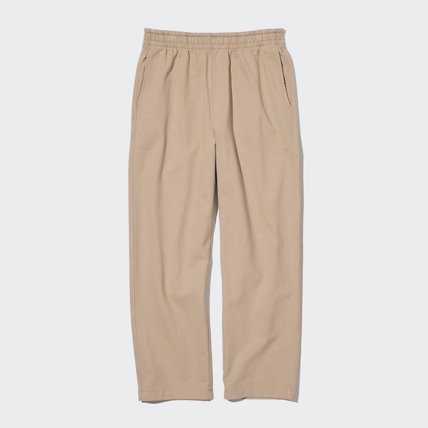 Beige Men Uniqlo Washed Jersey Ankle Pants | 0264-FNXSK