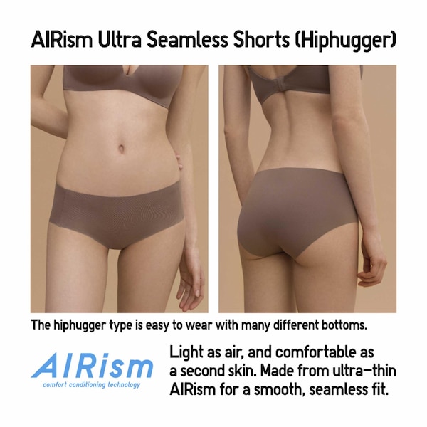 Beige Women Uniqlo AIRism Ultra Seamless Hiphugger Briefs | 3418-DVQKP