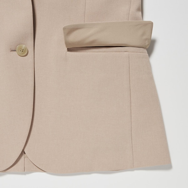 Beige Women Uniqlo AirSense jackets | 0875-WKGTP