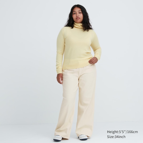 Beige Women Uniqlo Baggy Jeans | 2574-NCDFI