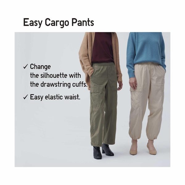 Beige Women Uniqlo Easy Cargo Pants | 1764-PNXVD