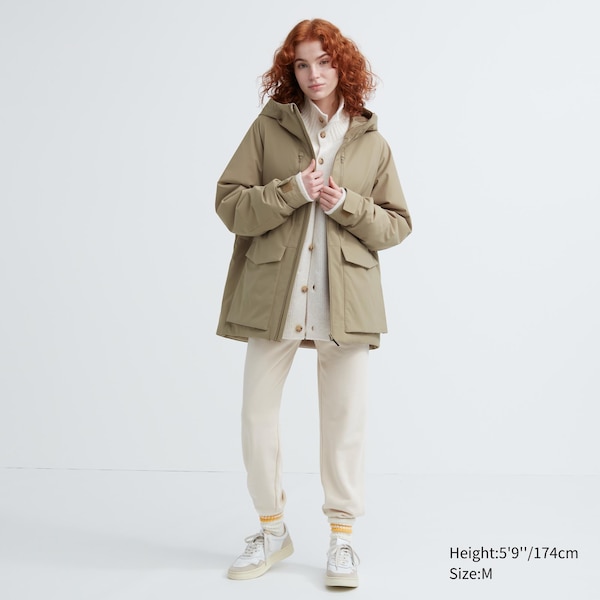 Beige Women Uniqlo Hybrid Down Parka | 8260-MBNZE