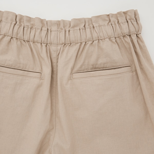 Beige Women Uniqlo Linen-Cotton Shorts | 2479-FXRAJ