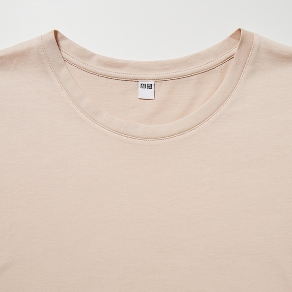 Beige Women Uniqlo Supima® Cotton Crew Neck Short-Sleeve T Shirts | 3089-NRHUL