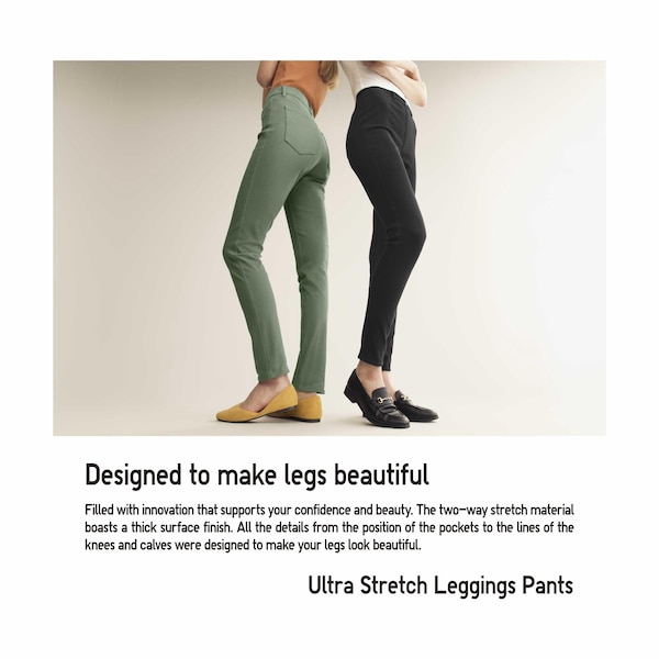 Beige Women Uniqlo Ultra Stretch Leggings Pants | 1826-MXUOQ