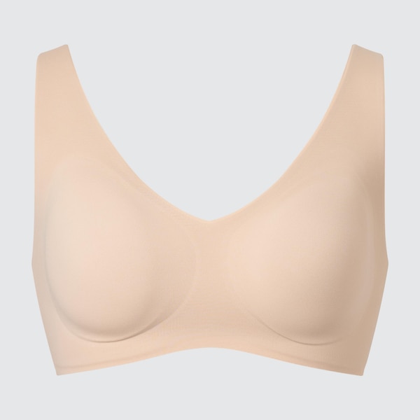 Beige Women Uniqlo Wireless Bras | 1579-FHTIS