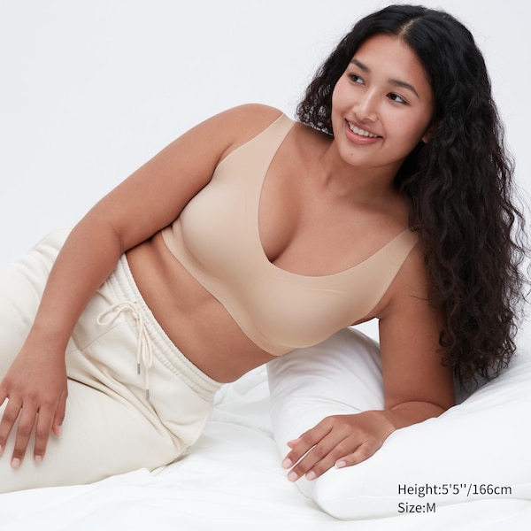 Beige Women Uniqlo Wireless Bras | 1579-FHTIS