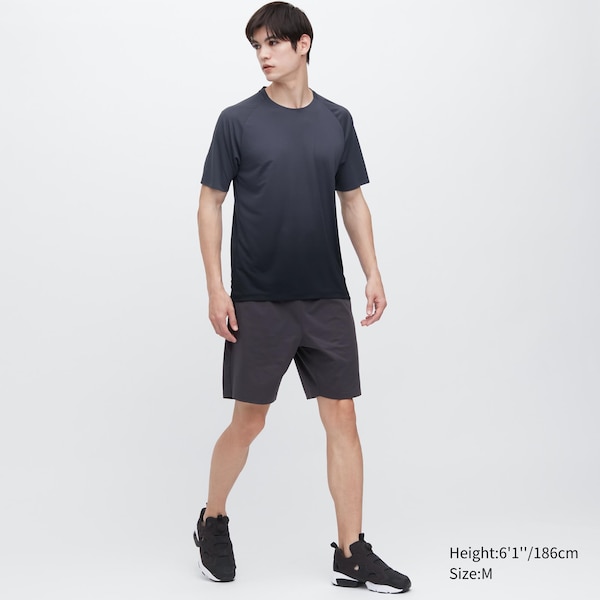 Black Men Uniqlo DRY-EX Crew Neck Short-Sleeve T Shirts | 7841-WFAPT