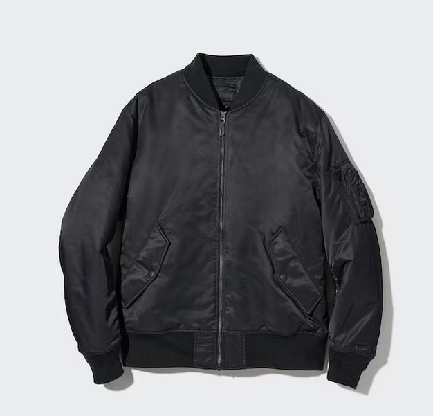 Black Men Uniqlo MA-1 Blouson jackets | 2670-YPXBO