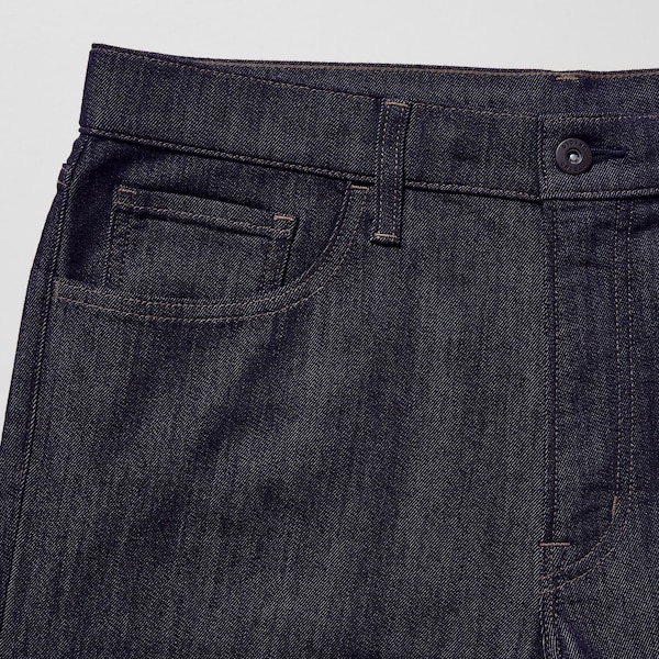 Black Men Uniqlo Tech Denim Skinny Fit Jeans | 8543-HNCYM