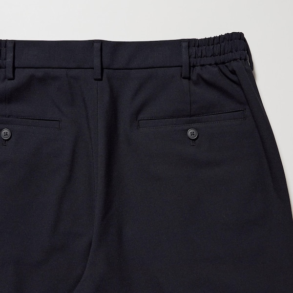 Black Men Uniqlo Wide-Fit Pleated Pants | 2513-MLRYJ