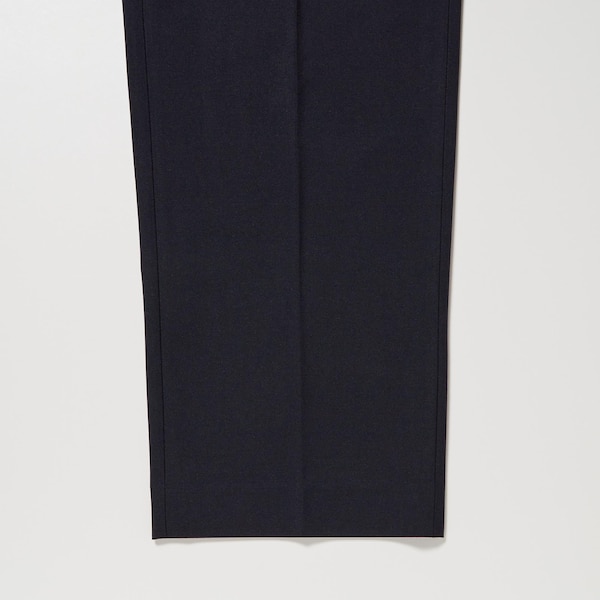 Black Men Uniqlo Wide-Fit Pleated Pants | 2513-MLRYJ