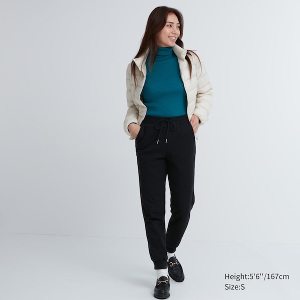 Black Women Uniqlo HEATTECH Pile-Lined Sweatpants | 7265-TFJKR