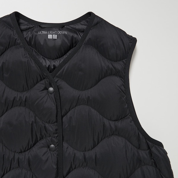 Black Women Uniqlo Ultra Light Down Long Vest | 1067-PSKNA