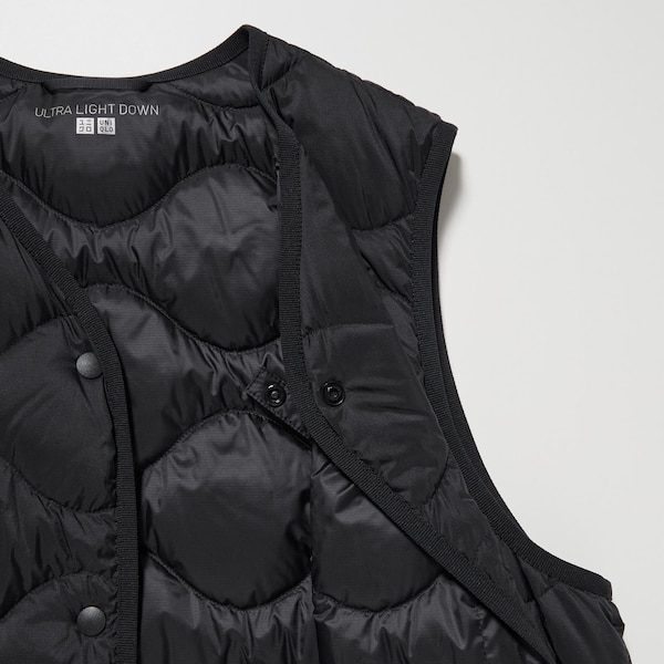 Black Women Uniqlo Ultra Light Down Long Vest | 1067-PSKNA