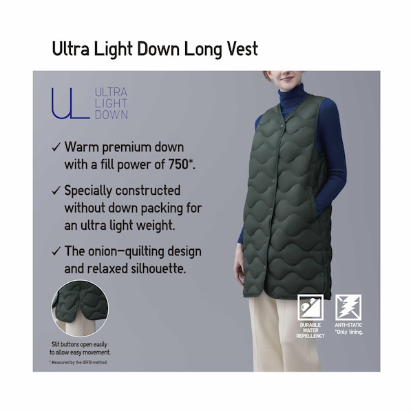 Black Women Uniqlo Ultra Light Down Long Vest | 1067-PSKNA