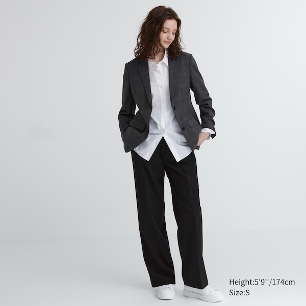 Black Women Uniqlo Wide-Fit Pleated Pants | 4627-NYELV