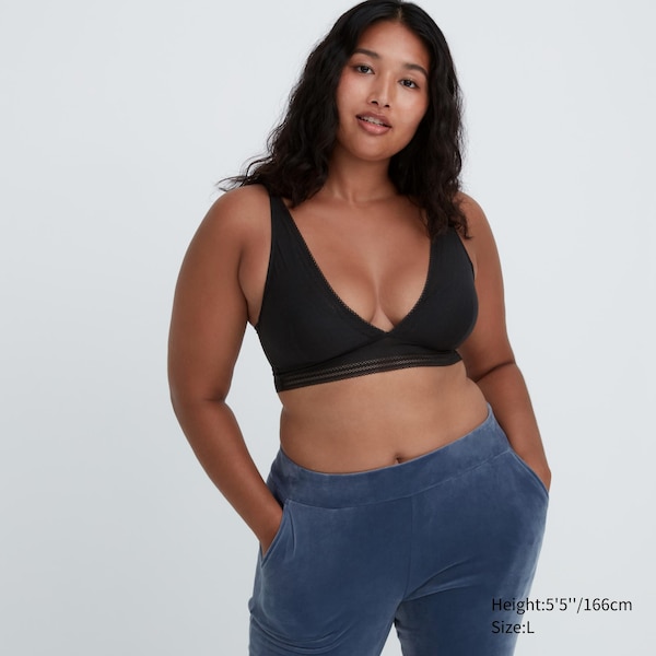 Black Women Uniqlo Wireless Bras | 7309-HEDVW