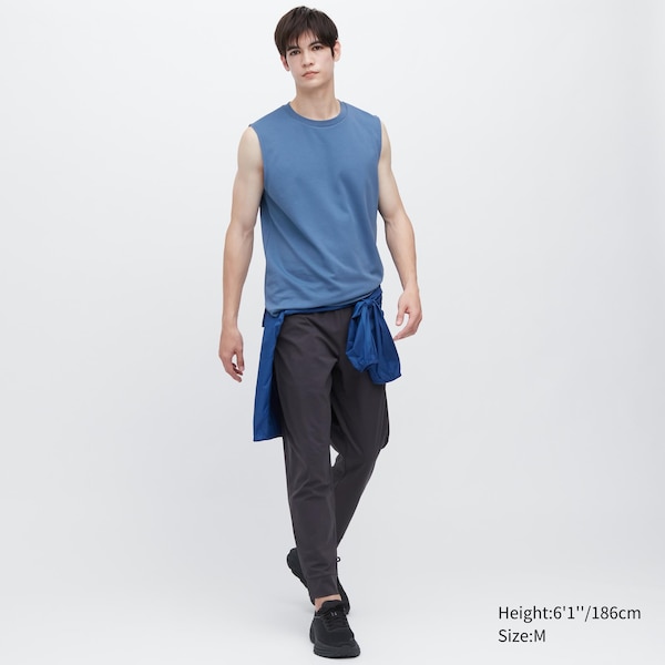 Blue Men Uniqlo AIRism Cotton Sleeveless Vest | 9241-ZXWLE