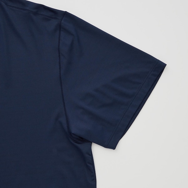 Blue Men Uniqlo AIRism Crew Neck Short-Sleeve T Shirts | 1328-RDHCB