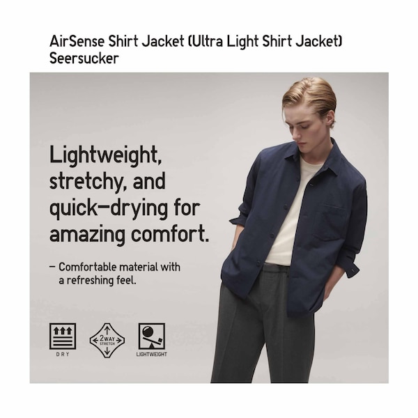 Blue Men Uniqlo AirSense Shirt jackets | MZJHAC-514