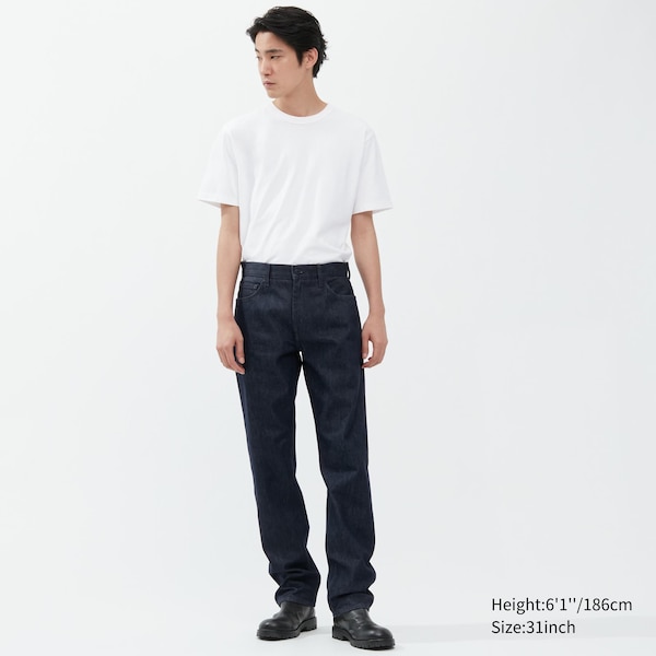 Blue Men Uniqlo Classic Cut Jeans | 5839-UBSPQ