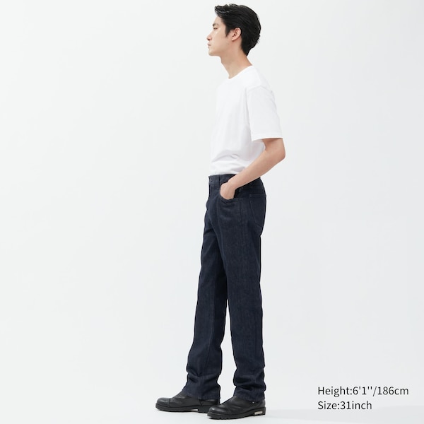 Blue Men Uniqlo Classic Cut Jeans | 5839-UBSPQ