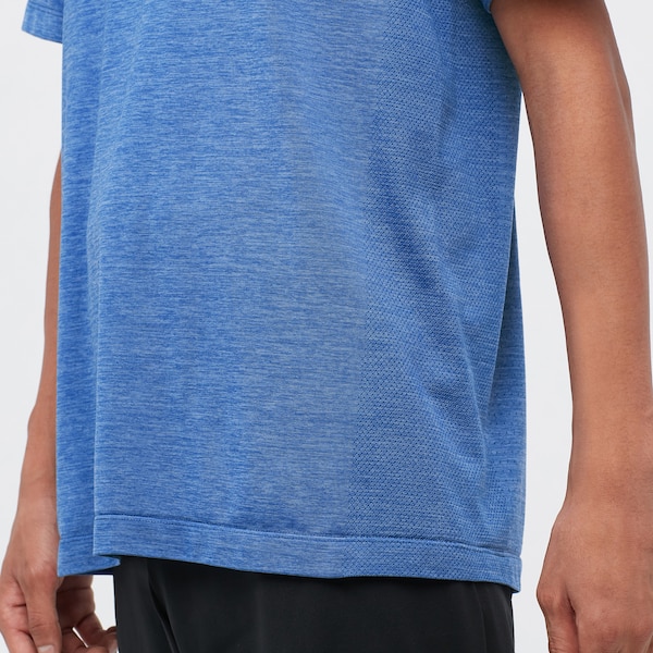 Blue Men Uniqlo DRY-EX Crew Neck Short-Sleeve T Shirts | 5162-OADVE