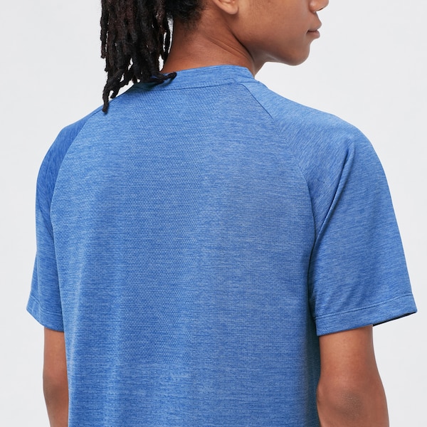 Blue Men Uniqlo DRY-EX Crew Neck Short-Sleeve T Shirts | 5162-OADVE