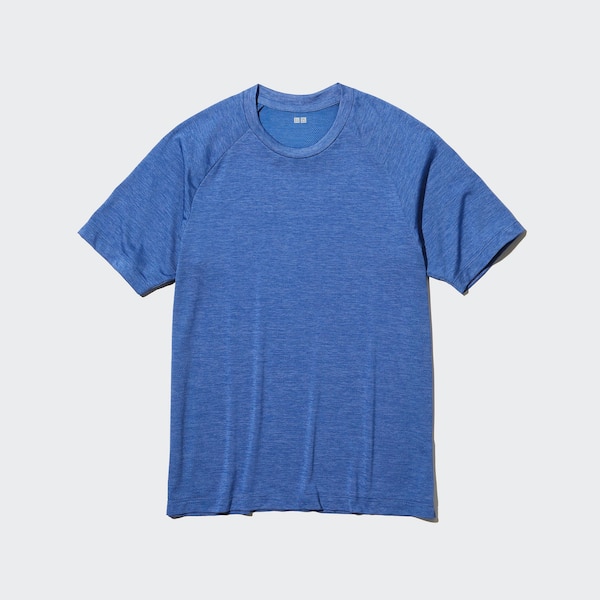 Blue Men Uniqlo DRY-EX Crew Neck Short-Sleeve T Shirts | 5162-OADVE