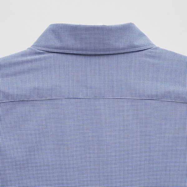 Blue Men Uniqlo Easy Care Checked Stretch Slim-Fit Long-Sleeve Shirts | 9481-SODGA