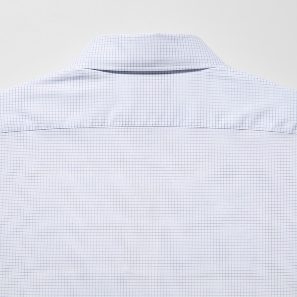 Blue Men Uniqlo Easy Care Checked Stretch Slim-Fit Long-Sleeve Shirts | 0784-NPVAK