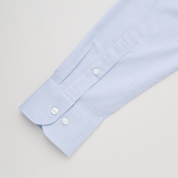 Blue Men Uniqlo Easy Care Checked Stretch Slim-Fit Long-Sleeve Shirts | 8305-YSLJH