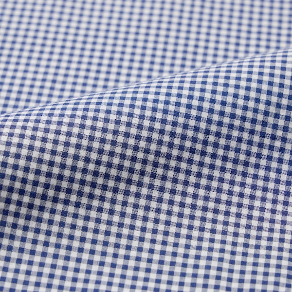 Blue Men Uniqlo Extra Fine Cotton Broadcloth Checkered Long-Sleeve Shirts | 1976-SXTKW