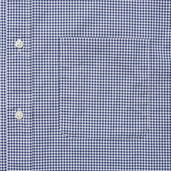 Blue Men Uniqlo Extra Fine Cotton Broadcloth Checkered Long-Sleeve Shirts | 1976-SXTKW