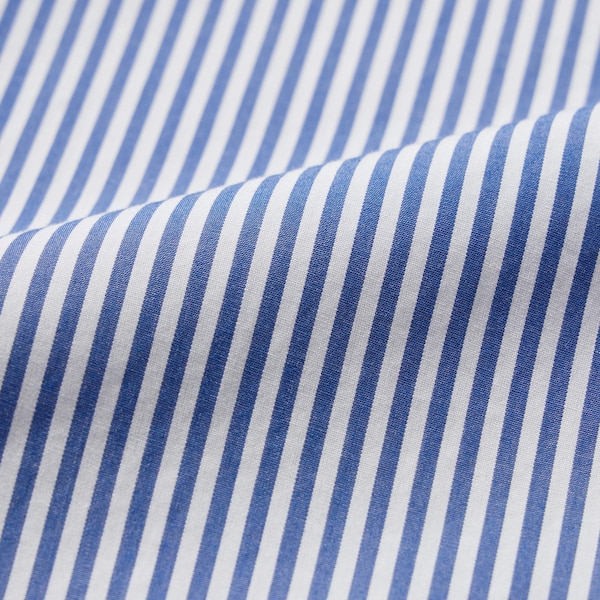 Blue Men Uniqlo Extra Fine Cotton Broadcloth Striped Long-Sleeve Shirts | 8152-XGQZN