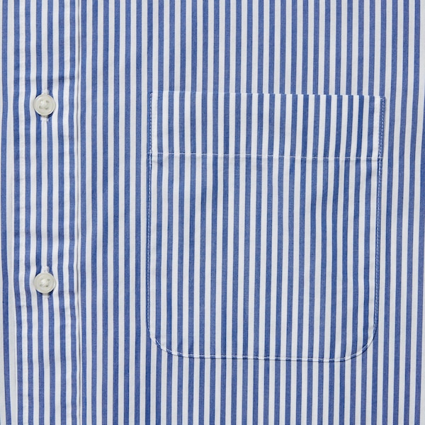 Blue Men Uniqlo Extra Fine Cotton Broadcloth Striped Long-Sleeve Shirts | 8152-XGQZN